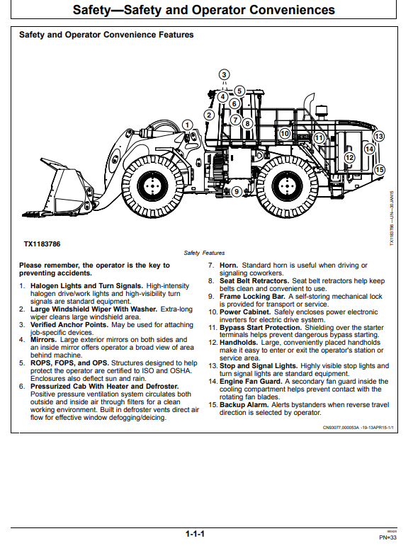 JOHN DEERE 944K 4WD LOADER OPERATOR MANUAL OMT414138X19