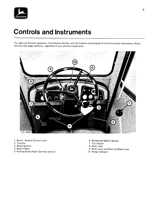 JOHN DEERE JD444, JD544B AND JD644B LOADER OPERATOR MANUAL OMCD15272