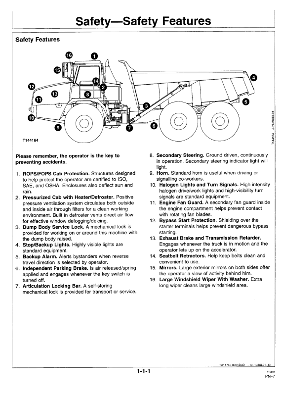 HITACHI AH350-D, AH400-D ARTICULATED DUMP TRUCK OPERATOR MANUAL EM187885