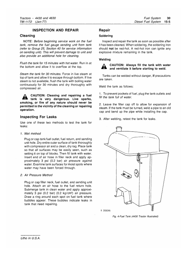 JOHN DEERE 4430 AND 4630 TRACTOR TECHNICAL MANUAL TM1172