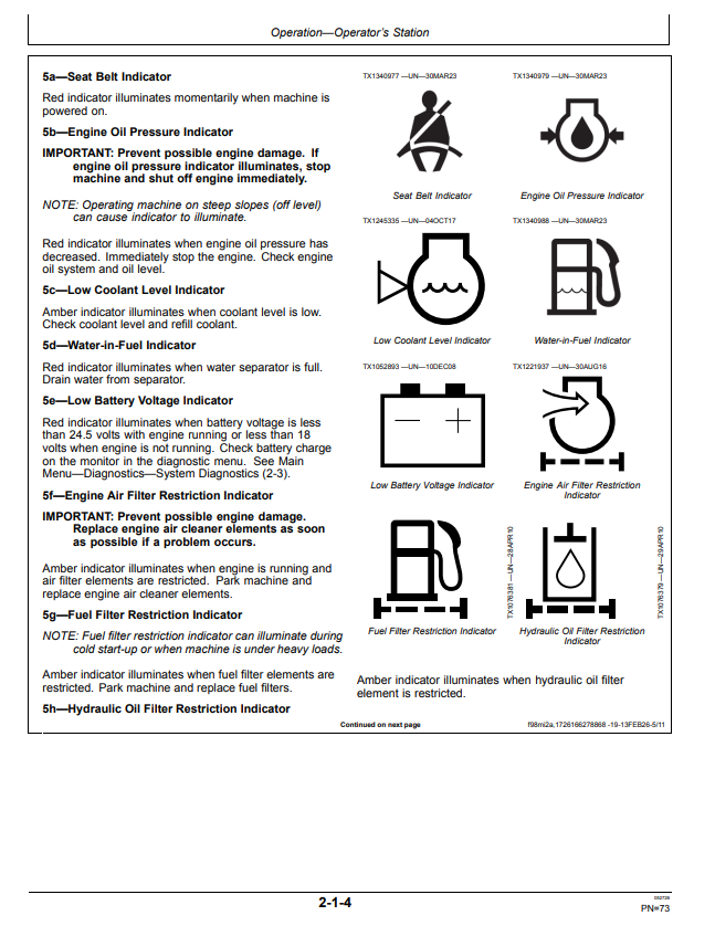 JOHN DEERE 90 P EXCAVATOR OPERATOR MANUAL OMT514374X019