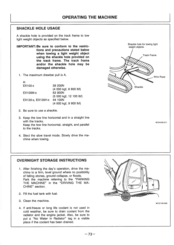 HITACHI EX100-5, EX100M-5, EX120-5, EX130H-5 EXCAVATOR OPERATOR MANUAL EM1E811