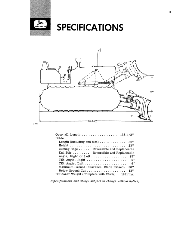 JOHN DEERE 6305 BULLDOZER OPERATOR MANUAL OMT25092