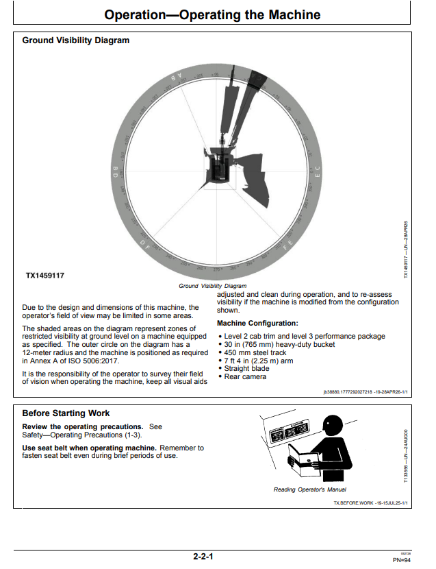 JOHN DEERE 90 P EXCAVATOR OPERATOR MANUAL OMT514374X019