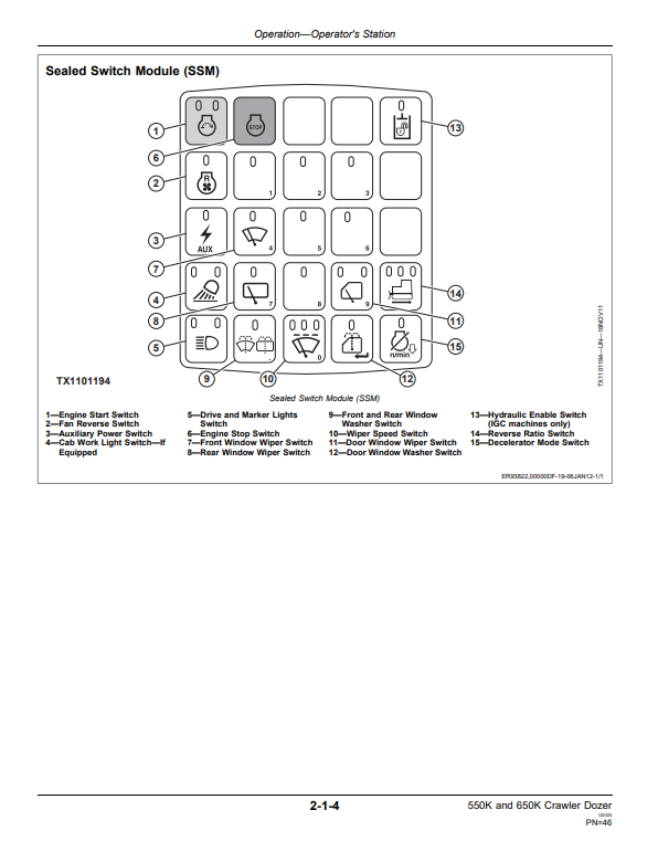 JOHN DEERE 550K AND 650K CRAWLER DOZER OPERATOR MANUAL OMT288826