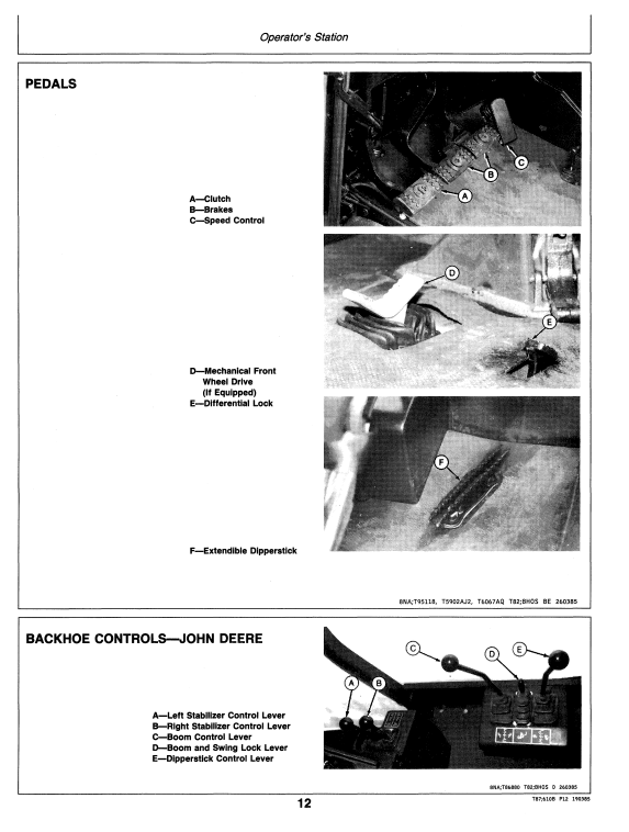 JOHN DEERE 610B BACKHOE LOADER OPERATOR MANUAL OMT82175