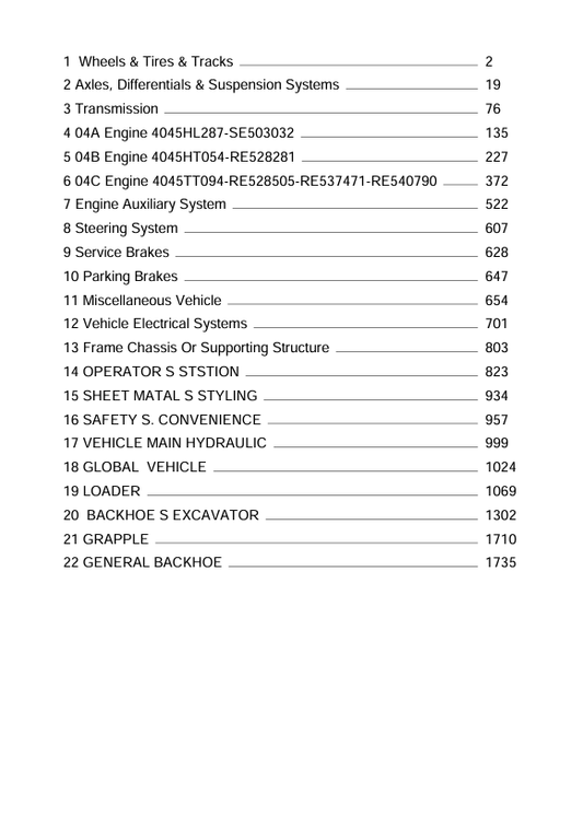 JOHN DEERE 310SJ-BACKHOE LOADER PARTS CATALOG MANUAL PC10068