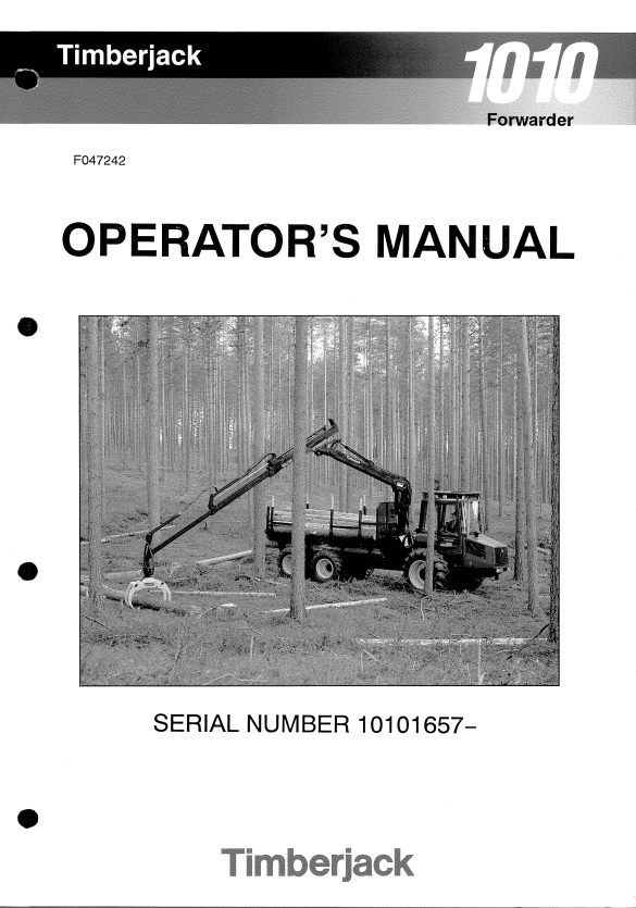 JOHN DEERE 1010 HARVESTER OPERATOR MANUAL F047242
