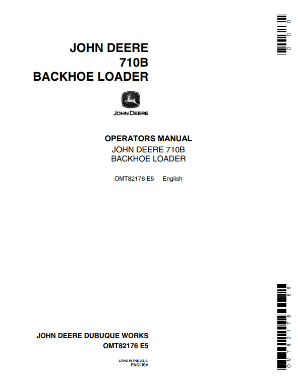 JOHN DEERE 710B BACKHOE LOADER OPERATOR MANUAL OMT82176
