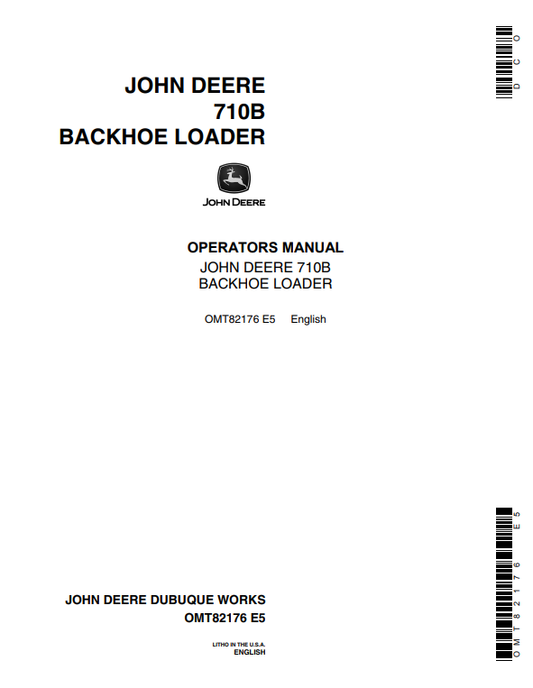 JOHN DEERE 710B BACKHOE LOADER OPERATOR MANUAL OMT82176