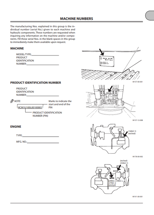 JOHN DEERE ZAXIS 160LC-3, 200LC-3, 240LC-3, 270LC-3, 350LC-3 HYDRAULIC EXCAVATOR OPERATOR MANUAL EM1U1NA12