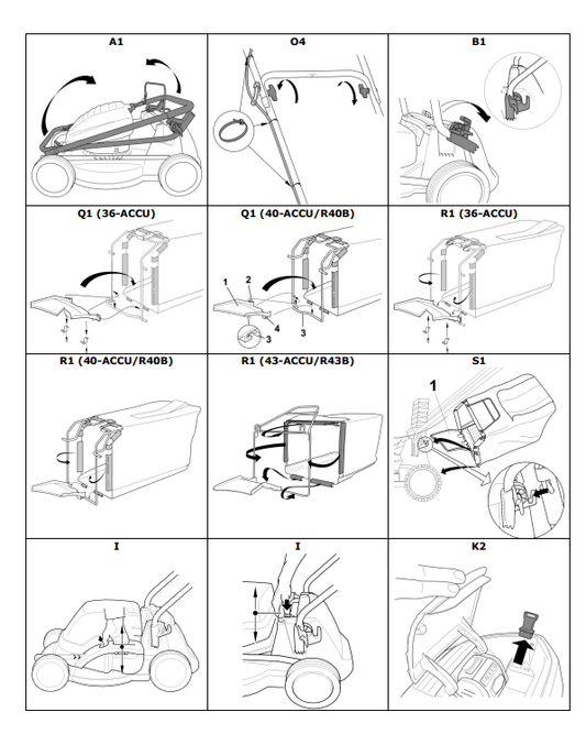 JOHN DEERE 36-ACCU (SA1780), 40-ACCU (SA1781), 43-ACCU (SA1782), R40B (SA1791), R43B (SA1792) LAW MOWERS OPERATOR MANUAL SAU17002