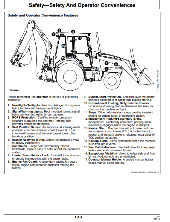 JOHN DEERE 410J BACKHOE LOADER OPERATOR MANUAL OMT211053