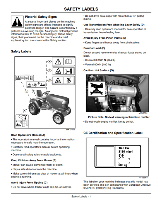 JOHN DEERE SELECT SERIES™ TRACTOR X740, X748 ULTIMATE™ SERIES OPERATOR MANUAL OMM154038