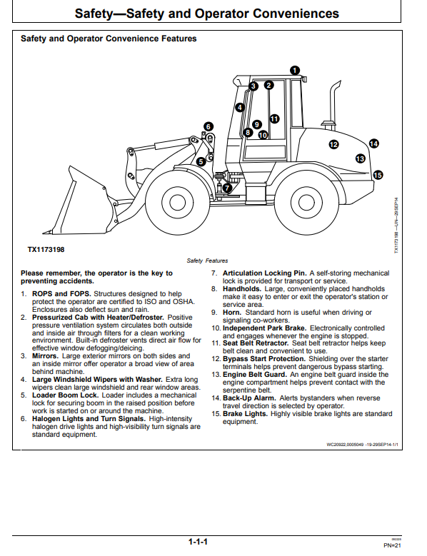 JOHN DEERE 244K, 244K-II, 324K 4WD LOADER OPERATOR MANUAL OMT349747X19