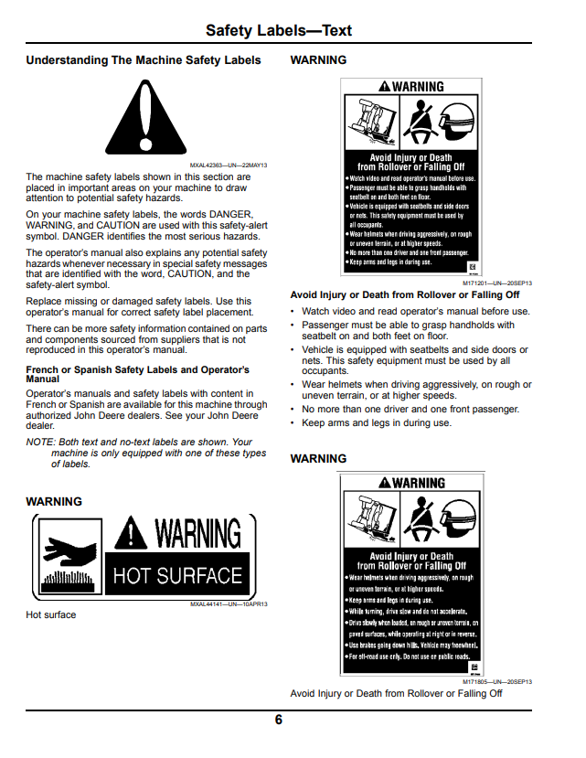JOHN DEERE XUV 855D GATOR™ UTILITY VEHICLE OPERATOR MANUAL OMM173976
