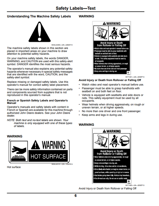 JOHN DEERE XUV 855D GATOR™ UTILITY VEHICLE OPERATOR MANUAL OMM173976
