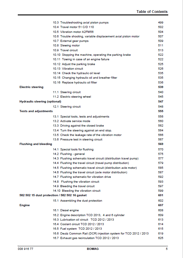 BOMAG BW 213 DH-4 BVC SINGLE DRUM ROLLER SERVICE MANUAL 00891677 08.2012 PDF
