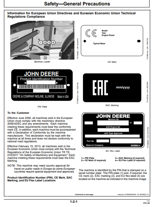 JOHN DEERE 710 P BACKHOE LOADER OPERATOR MANUAL OMT475674X019