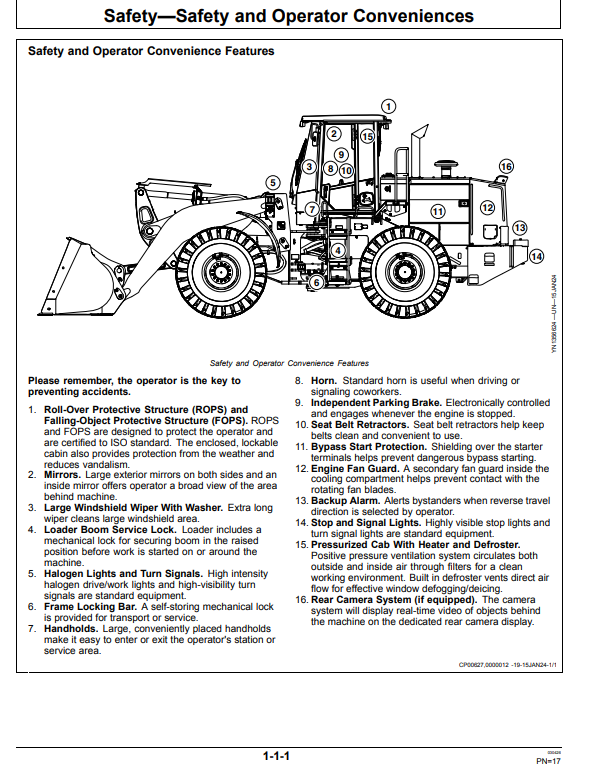 JOHN DEERE WL56 4WD LOADER OPERATOR MANUAL OMT406307X19