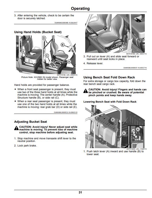 JOHN DEERE XUV590M, XUV590M S4 GATOR™ UTILITY VEHICLE OPERATOR MANUAL OMUC12982