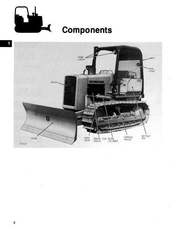 JOHN DEERE JD550 CRAWLER BULLDOZER OPERATOR MANUAL OMT70877