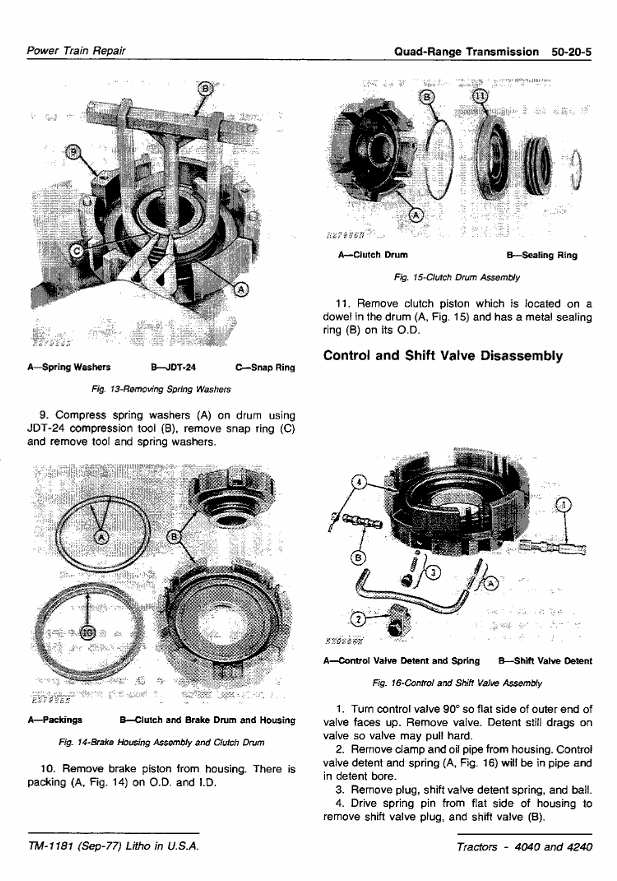 JOHN DEERE 4040 AND 4240 TRACTOR TECHNICAL MANUAL TM1181