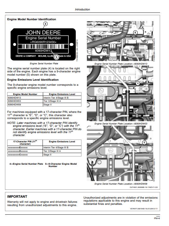 JOHN DEERE 724K 4WD LOADER OPERATOR MANUAL OMT260550