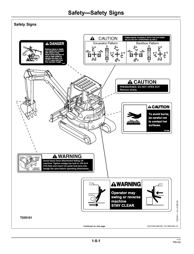 JOHN DEERE 35D AND 50D EXCAVATOR OPERATOR MANUAL OMT209413