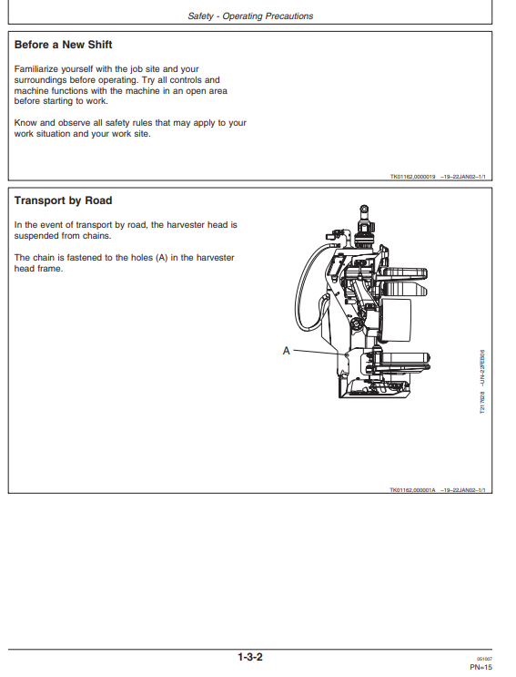 JOHN DEERE H270E HARVESTER HEAD OPERATOR AND MAINTENANCE MANUAL OMF071968
