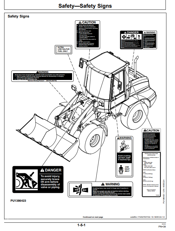JOHN DEERE 244K, 244K-II, 324K 4WD LOADER OPERATOR MANUAL OMT349747X19