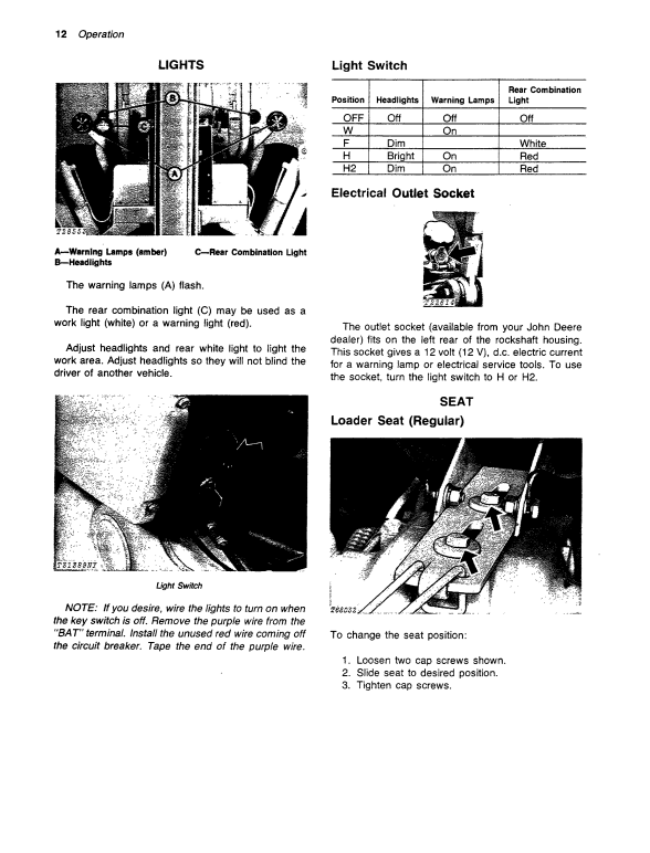 JOHN DEERE 302A BACKHOE LOADER OPERATOR MANUAL OMT72112