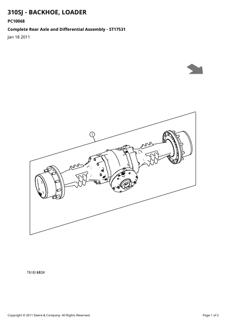 JOHN DEERE 310SJ-BACKHOE LOADER PARTS CATALOG MANUAL PC10068