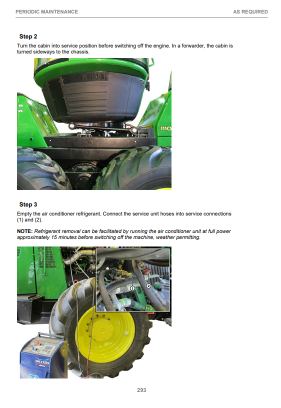 JOHN DEERE 1210G / 1510G TIER 3 ROTATING & LEVELING CABIN OPERATOR MANUAL F697796