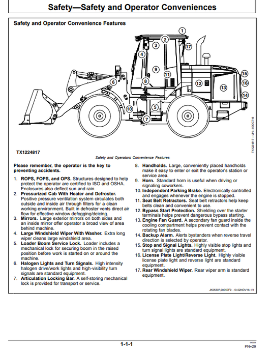JOHN DEERE 524K-II 4WD LOADER OPERATOR MANUAL OMT386078X19