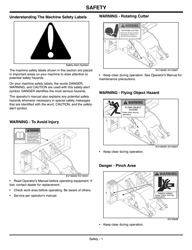 JOHN DEERE CP12, CP16, CP18, & CP24 COLD PLANER OPERATOR MANUAL OMKV16792