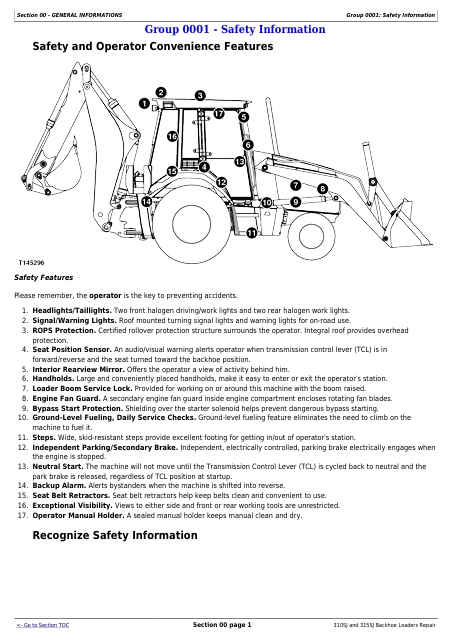 JOHN DEERE 310SJ AND 315SJ BACKHOE LOADER REPAIR TECHNICAL MANUAL TM10146