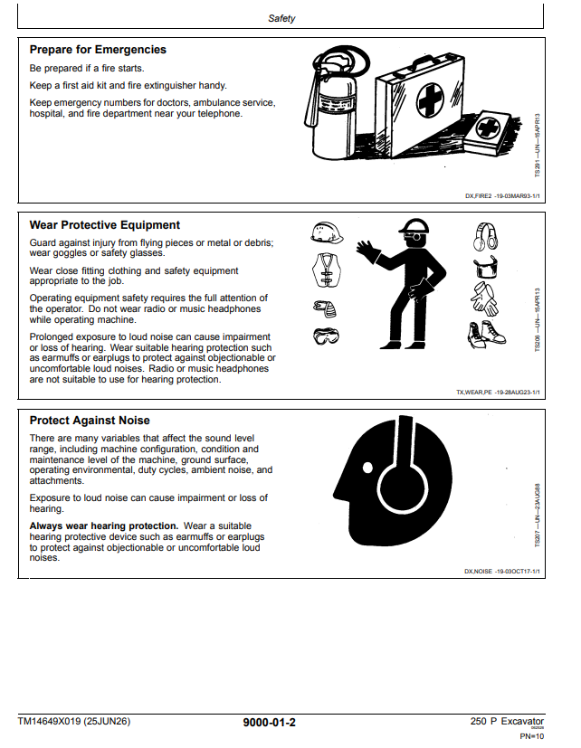 JOHN DEERE 250 P EXCAVATOR OPERATOR MANUAL TM14649X019