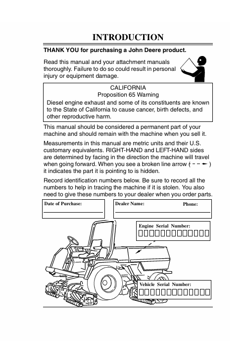 JOHN DEERE 3365 PROFESSIONAL TURF MOWER OPERATOR MANUAL OMMT596