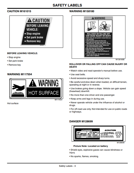 JOHN DEERE GATOR™ UTILITY VEHICLE XUV 855D OPERATOR MANUAL OMM158412