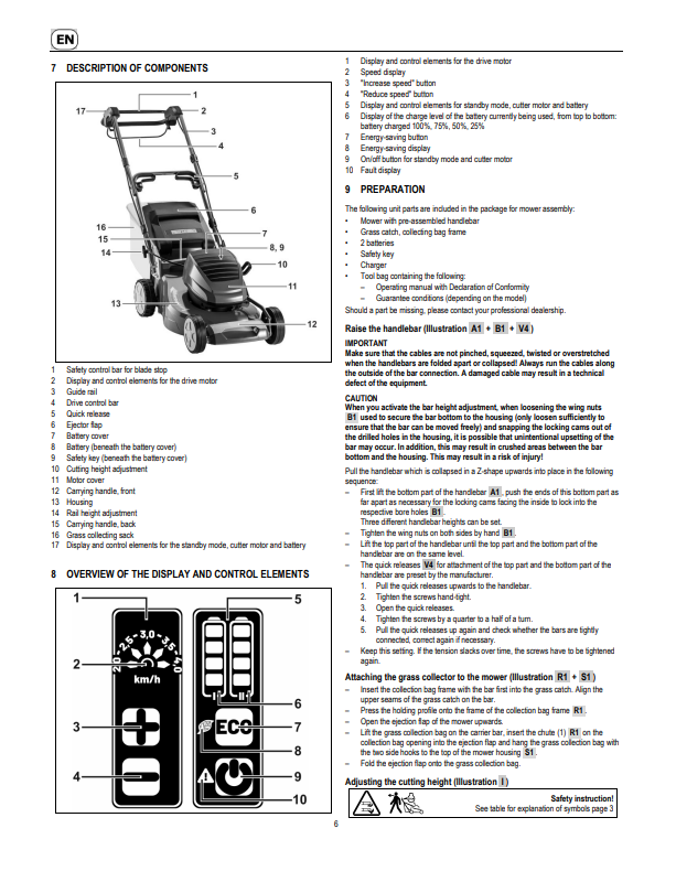 JOHN DEERE 43-ACCU VARIO, 47-ACCU VARIO, R43BV, R47BV (SA526520) LAW MOWERS OPERATOR MANUAL SAU15828