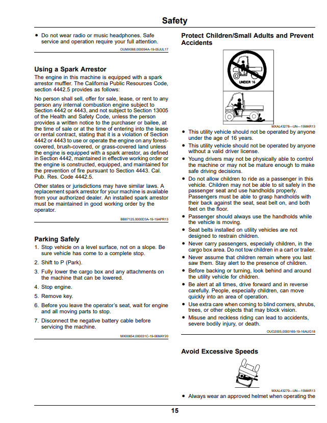 JOHN DEERE XUV865E, XUV865M, XUV865R GATOR™ UTILITY VEHICLES OPERATOR MANUAL OMUC26718