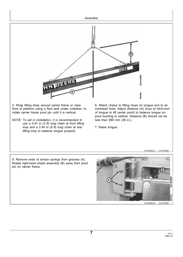 JOHN DEERE 945 CENTER PIVOT ROTARY IMPELLER MOWER CONDITIONER PRE DELIVERY INSTRUCTION MANUAL PDIE91032