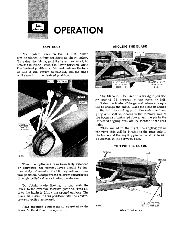 JOHN DEERE 6410 BULLDOZER OPERATOR MANUAL OMT25427