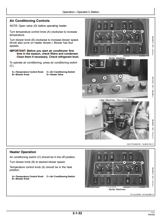 JOHN DEERE 444H LOADER AND TC44H TOOL CARRIER OPERATOR MANUAL OMT195358