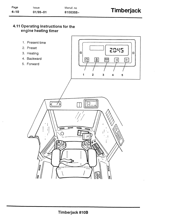 JOHN DEERE TIMBERJACK 810B FORWARDER OPERATOR MANUAL F035823
