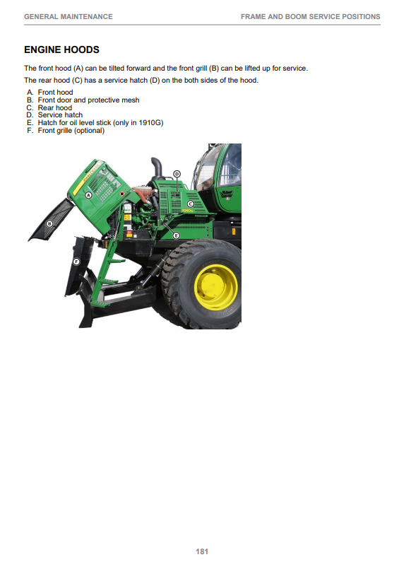 JOHN DEERE 1210G / 1510G TIER 3 FIXED CABIN, GEN II OPERATOR MANUAL F710917