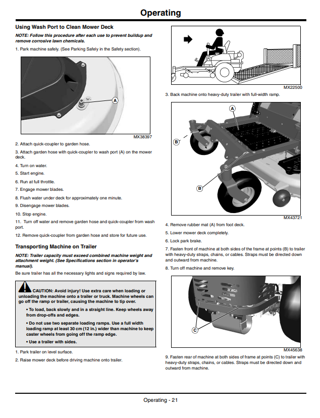 JOHN DEERE Z225, Z245, Z425, Z445, Z465, Z645, Z655 EZTRAK OPERATOR MANUAL OMM163777