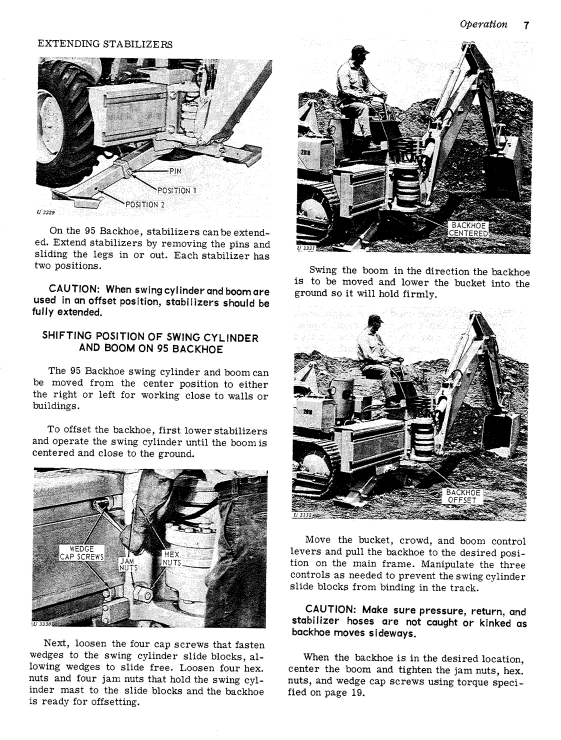 JOHN DEERE 93 AND 95 BACKHOE OPERATOR MANUAL OMU40033