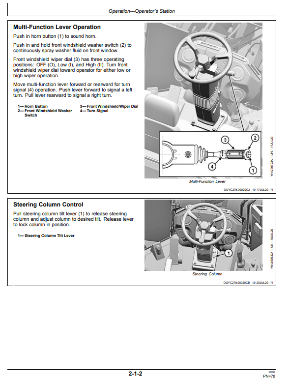 JOHN DEERE 644 G 4WD LOADER OPERATOR MANUAL OMT421549X19